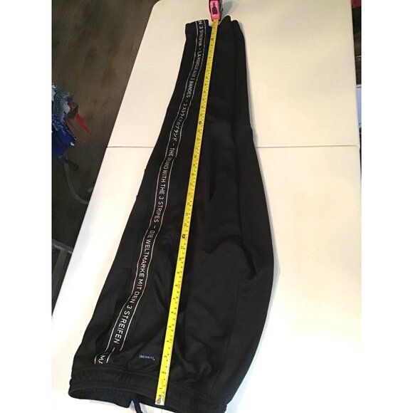 ADIDAS- MEN BLACK ELASTIC WAIST PULLOVER TAPPER LEGS SWEATPANTS SIZE MEDIUM - Picture 5 of 6